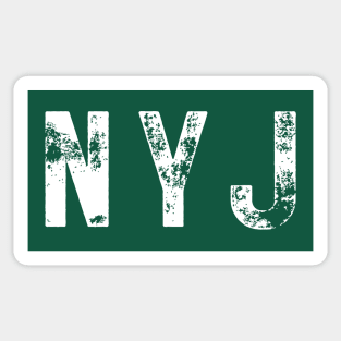 Ny Jets NYJ distressed white text Sticker